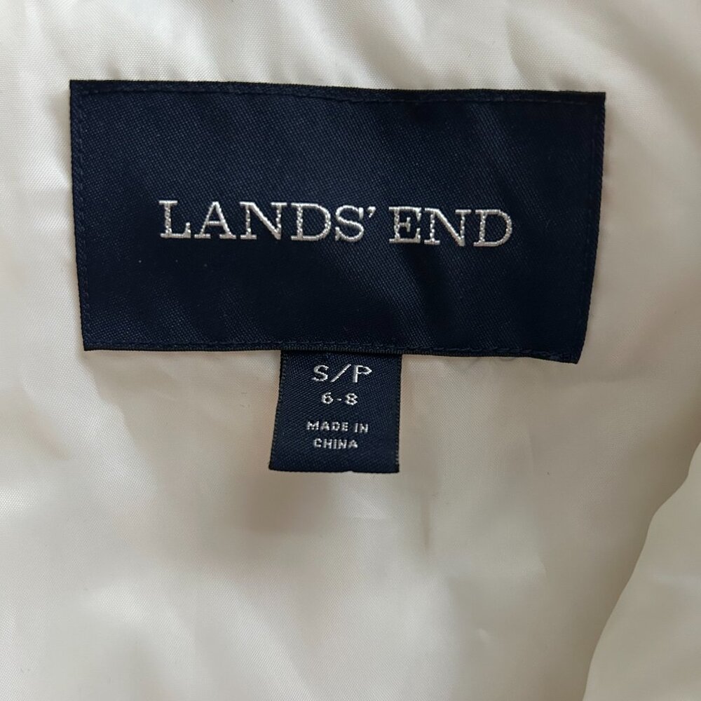 LANDS' END women's off-white quilted down vest (S) - Picture 5 of 6